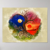 Yin Yang Tree Landschap Poster (Voorkant)