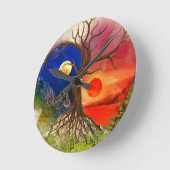 Yin Yang Tree Landschap Ronde Klok (Hoek)