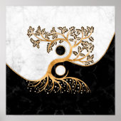 Yin Yang Tree - Marbles en Gold Poster (Voorkant)