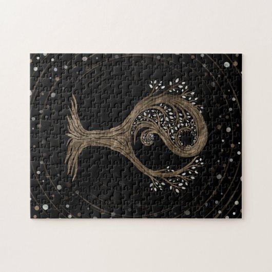 Yin Yang Tree - Moeder van Pearl en Gold Legpuzzel (Horizontaal)