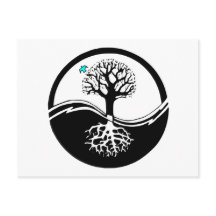 Yin Yang Tree of Life Black & White