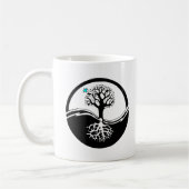 Yin Yang Tree of Life Black & White Koffiemok (Links)