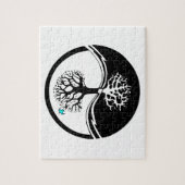 Yin Yang Tree of Life Black & White Legpuzzel (Verticaal)