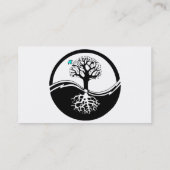 Yin Yang Tree of Life Black & White Visitekaartje (Achterkant)