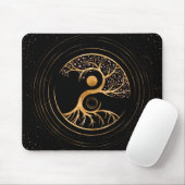 Yin Yang Tree of life - Fluoriet en Gold Muismat (Met muis)