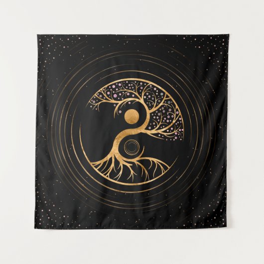 Yin Yang Tree of life - Fluorite and Gold Wandkleed (Voorkant)