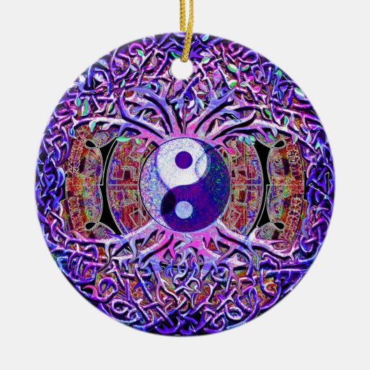 Yin Yang Tree of Life Keramisch Ornament (Voorkant)