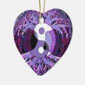 Yin Yang Tree of Life Paars Keramisch Ornament (Links)