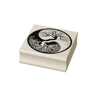 Yin Yang Tree of Life Rubberstempel