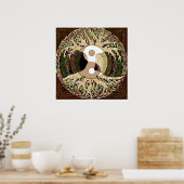 Yin Yang Tree of Life Tan Poster (Keuken)
