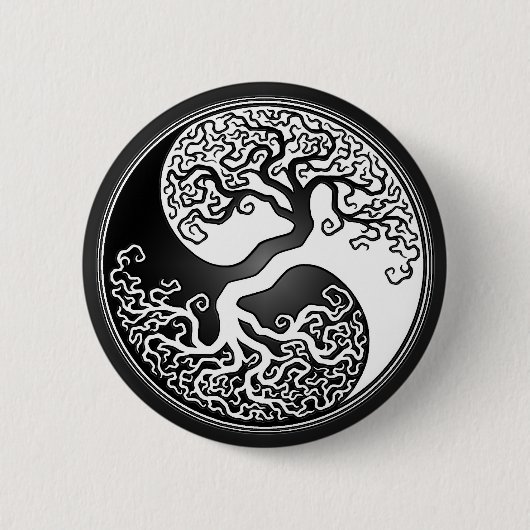 Yin Yang Tree Ronde Button 5,7 Cm (Voorkant)