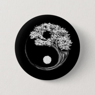 Yin Yang Tree Ronde Button 5,7 Cm