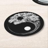 Yin Yang Tree Ronde Kartonnen Onderzetter (Gebogen)