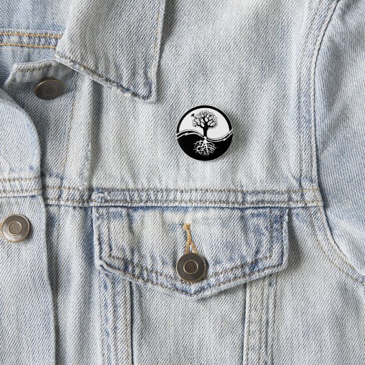 Yin Yang Tree Round Button (In situ)