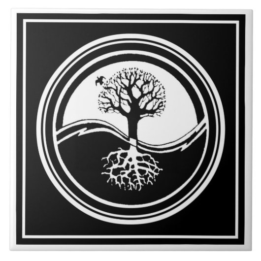 Yin Yang Tree Tile Tegeltje (Voorkant)