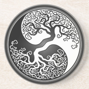 Yin Yang Tree Zandsteen Onderzetter