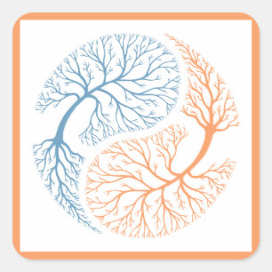 Yin Yang Trees Vierkante Sticker