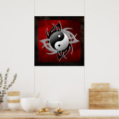 YIN YANG TRIBAL 3D POSTER (Keuken)