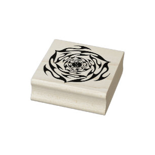 yin yang tribal roos kunststempel 	rubberstempel