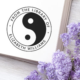Yin yang uit de bibliotheek van boek aangepaste na  zelfinktende stempel