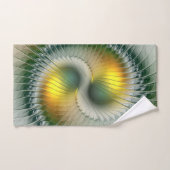 Yin Yang Vert Jaune Abstrait coloré Fractal (Serviette à main)
