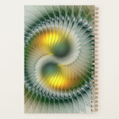 Yin Yang Vert Jaune Abstrait Fractal Coloré (Dos)