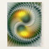 Yin Yang Vert Jaune Abstrait Fractal Propre Nom (Dos)