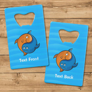 Yin Yang Vis Cartoon Kredietkaart Flessenopener