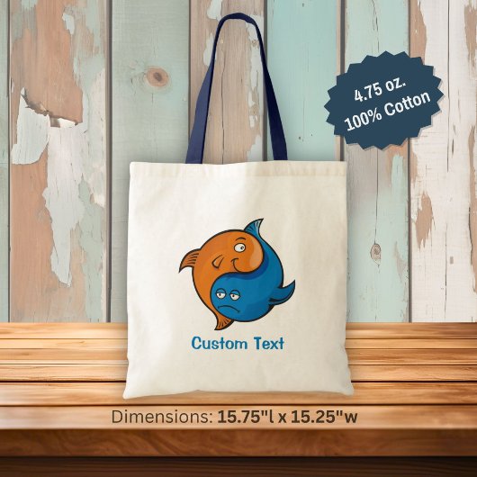 Yin Yang Vis Cartoon Tote Tas