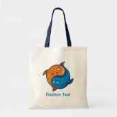 Yin Yang Vis Cartoon Tote Tas (Voorkant)