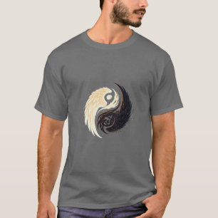 Yin-Yang-vleugel-embleem T-shirt – Donkere Fantasy
