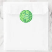 Yin Yang Vlinders, groen Ronde Sticker (Tas)
