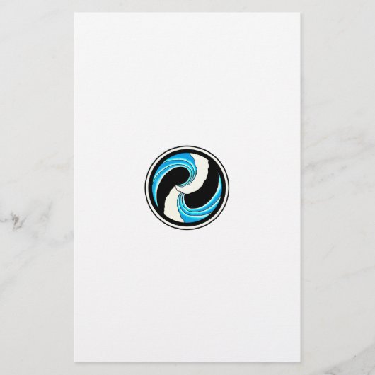 Yin Yang Waves Briefpapier (Voorkant)