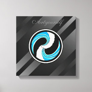 Yin Yang Waves Canvas Afdruk