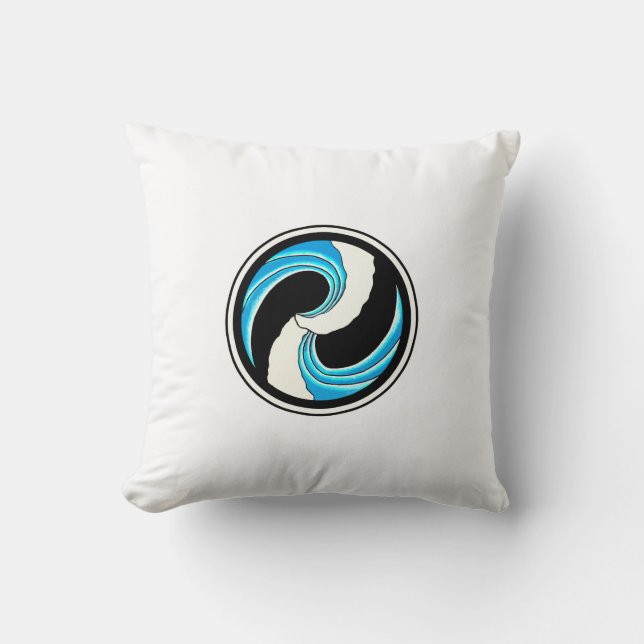 Yin Yang Waves Kussen (Voorkant)