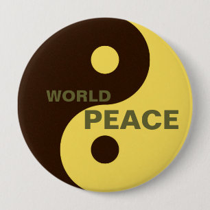 yin yang wereldvrede ronde button 4,0 cm