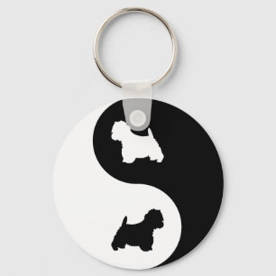 Yin Yang Westie Sleutelhanger