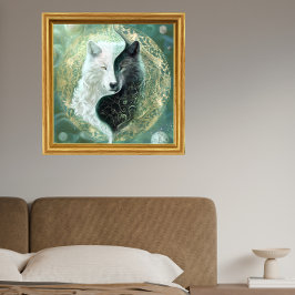 Yin Yang Wolf Art - Fantasy Artwork  Poster