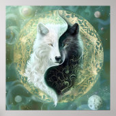 Yin Yang Wolf Art - Fantasy Artwork  Poster (Voorkant)