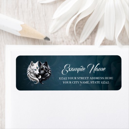 Yin Yang Wolven. Etiket (Insitu)