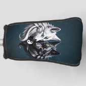 Yin Yang Wolven. Golfheadcover (Voorkant)