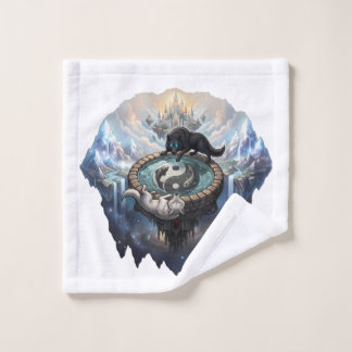 Yin Yang Wolven Kosmische Galaxy Fantasie Zwevend Bad Handdoek