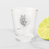 Yin Yang Wolven. Shot Glas (Achterkant)