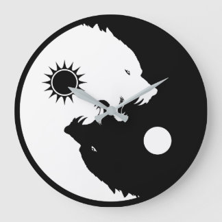 Yin Yang Wolves Grote Klok