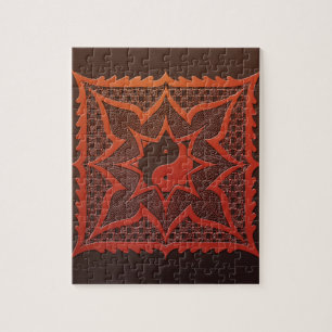 Yin Yang Woodcut Mandala Legpuzzel