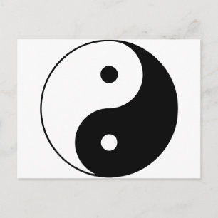Yin Yang Ying Taoism Sign Chinese Taijitu Black Briefkaart