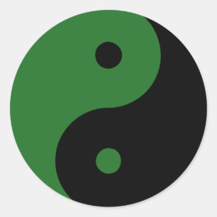 Yin Yang Ying Taoism Sign Chinese Taijitu Green Ronde Sticker