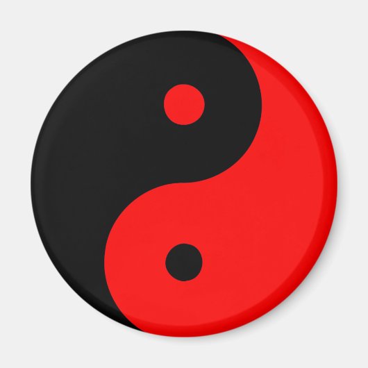 Yin Yang Ying Taoïsme Teken Chinees Taijitu Rood Magneet (Voorkant)