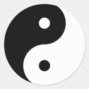 yin yang yoga symbool ronde sticker