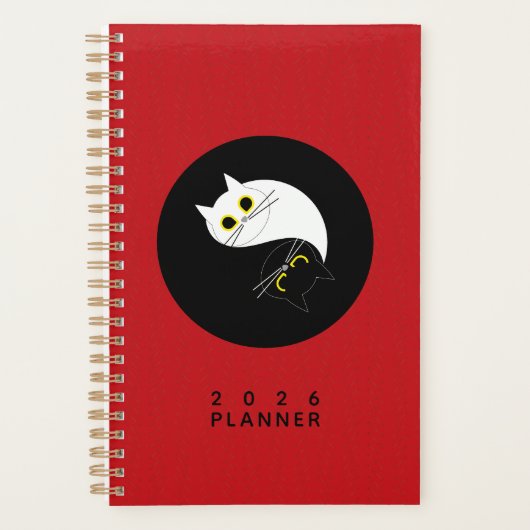 Yin Yang Zen Cat Planner (Devant)